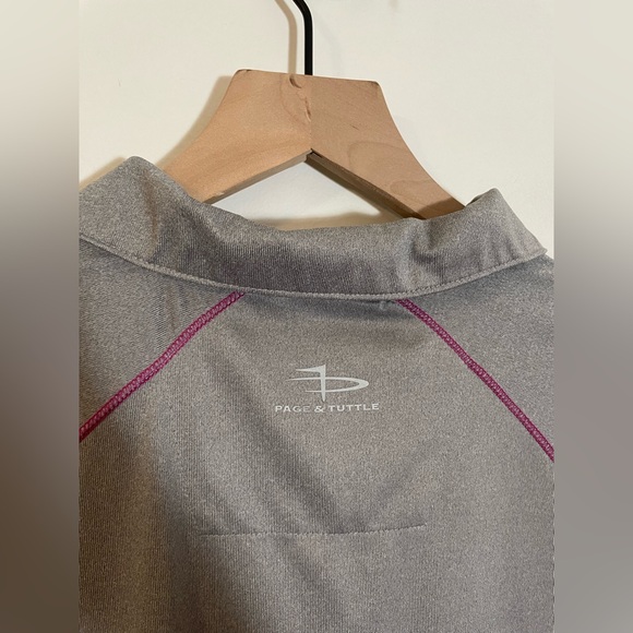 Page & Tuttle Women's Gray & Pink Short Sleeve 1/4 Zip Top Performance Golf Sz L - Picture 5 of 7
